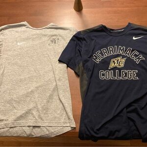 Nike Gray and Navy Merrimack College Tees